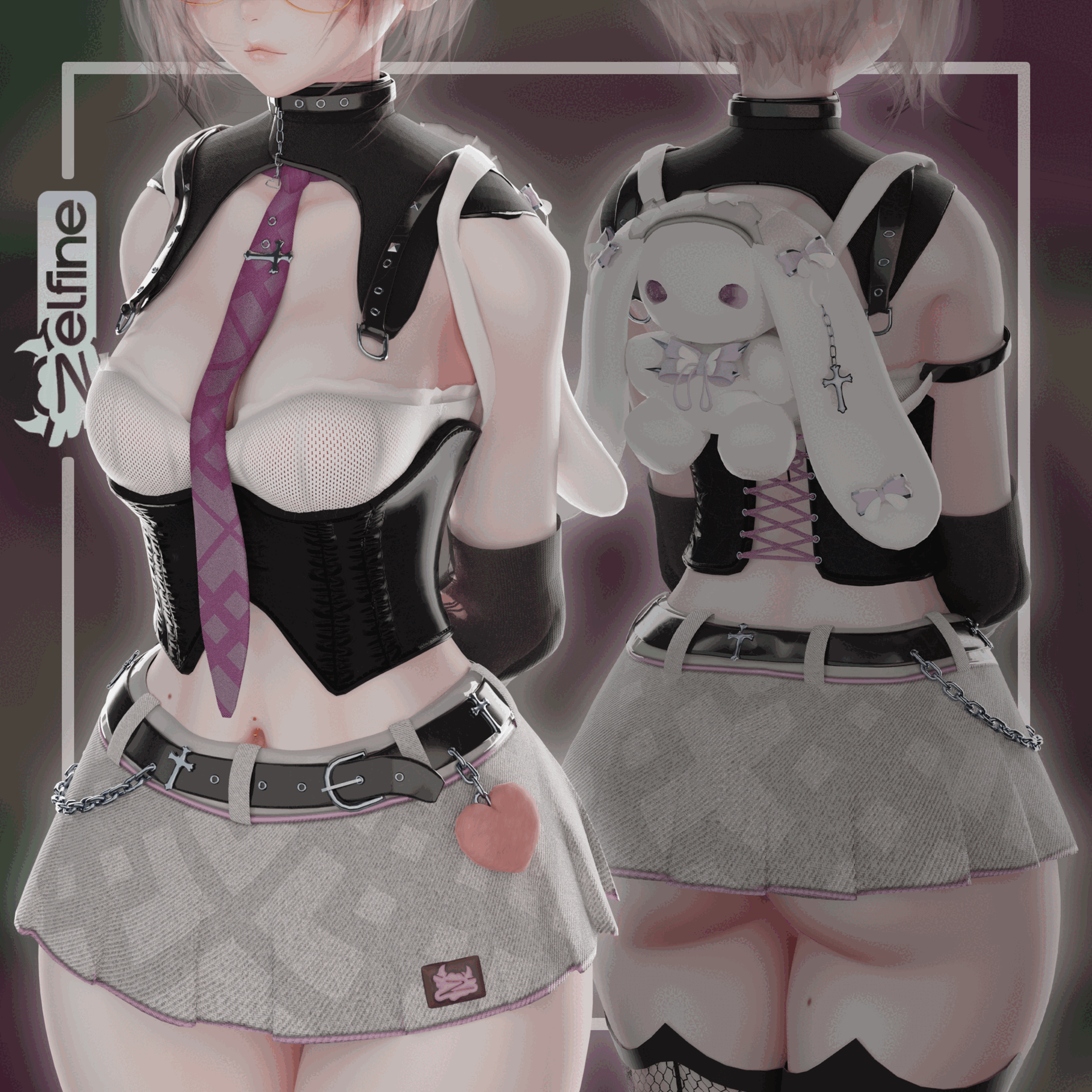 Cute Punk Outfit (Christmas Textures) (Rigged for ZinFit, VRBase EGirl, GodMagician, Saki, Xylo, NovaBeast, FoxMoth, Nardoragon)