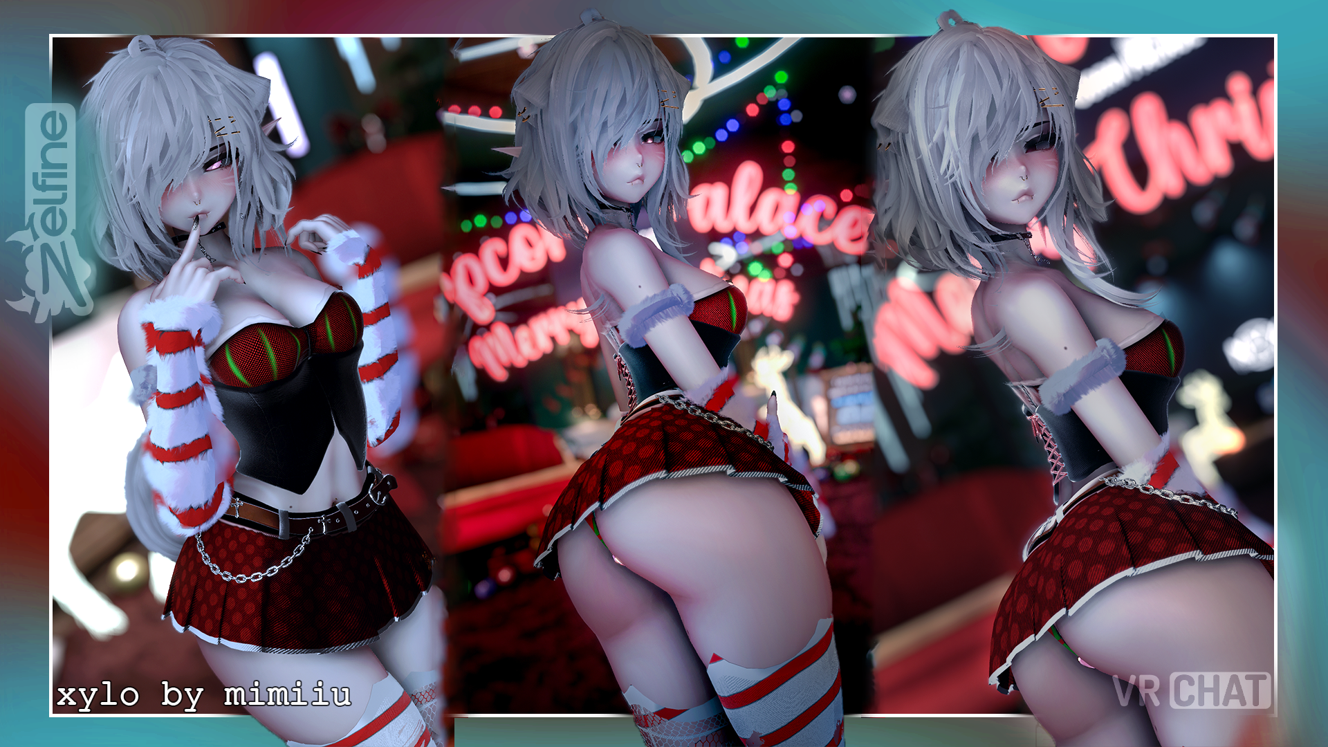 Cute Punk Outfit (Christmas Textures) (Rigged for ZinFit, VRBase EGirl, GodMagician, Saki, Xylo, NovaBeast, FoxMoth, Nardoragon)
