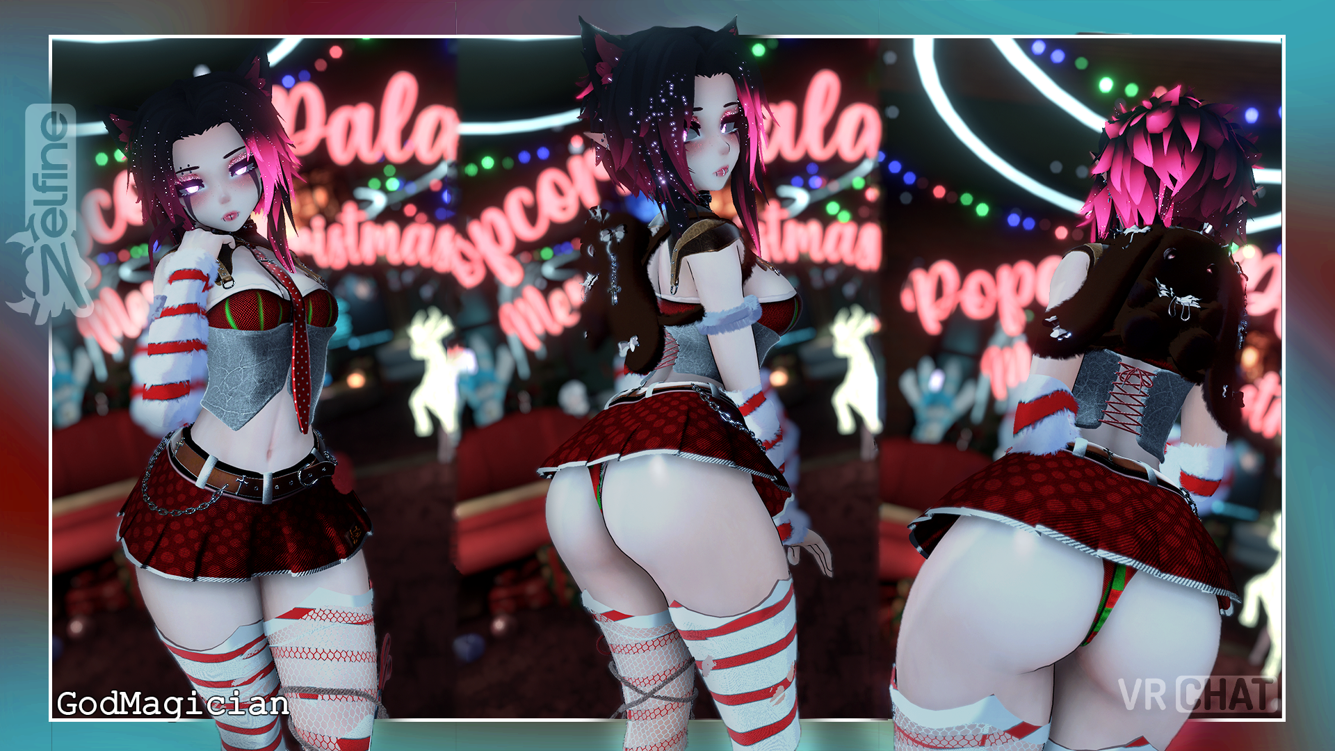 Cute Punk Outfit (Christmas Textures) (Rigged for ZinFit, VRBase EGirl, GodMagician, Saki, Xylo, NovaBeast, FoxMoth, Nardoragon)