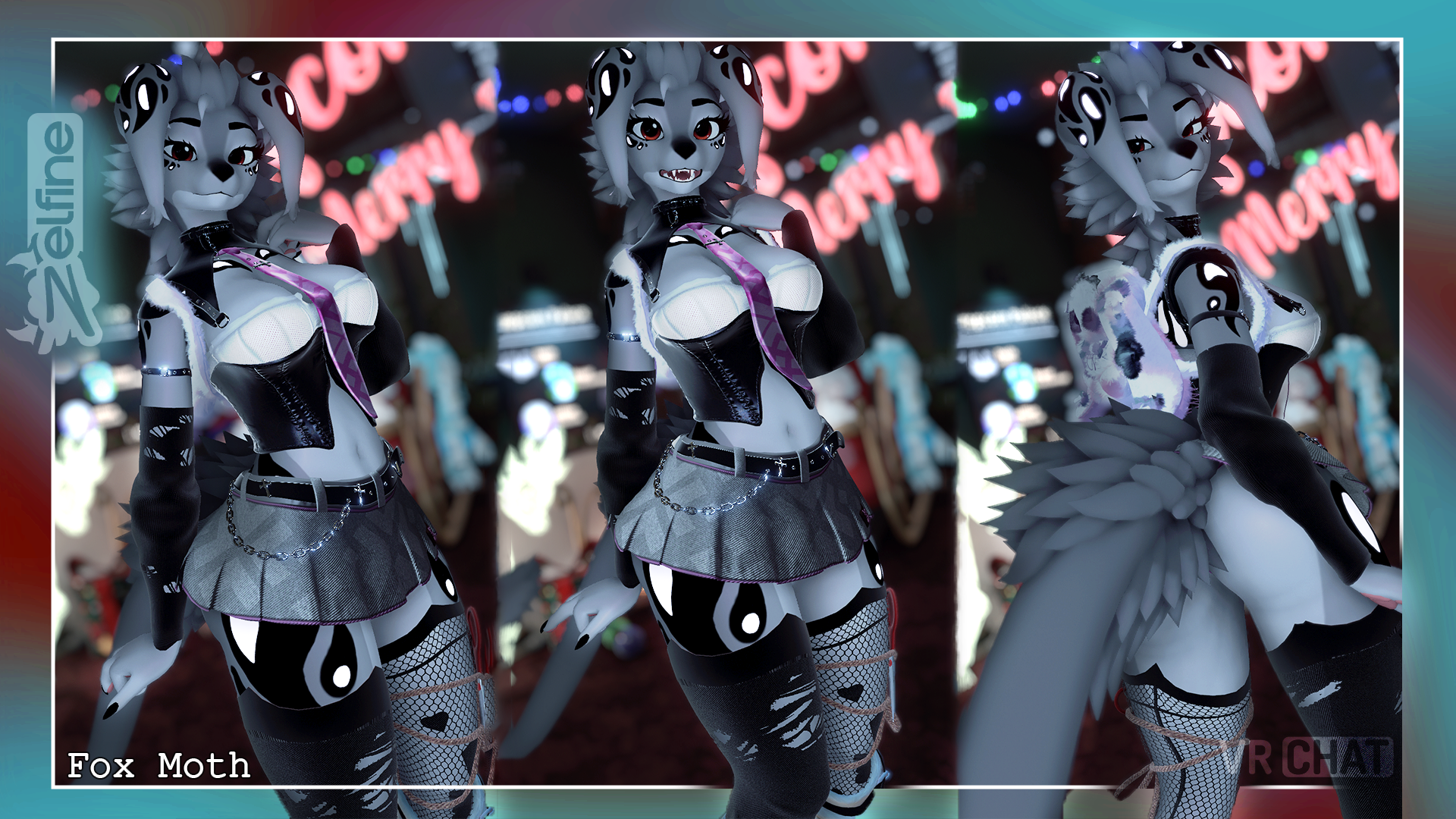 Cute Punk Outfit (Christmas Textures) (Rigged for ZinFit, VRBase EGirl, GodMagician, Saki, Xylo, NovaBeast, FoxMoth, Nardoragon)
