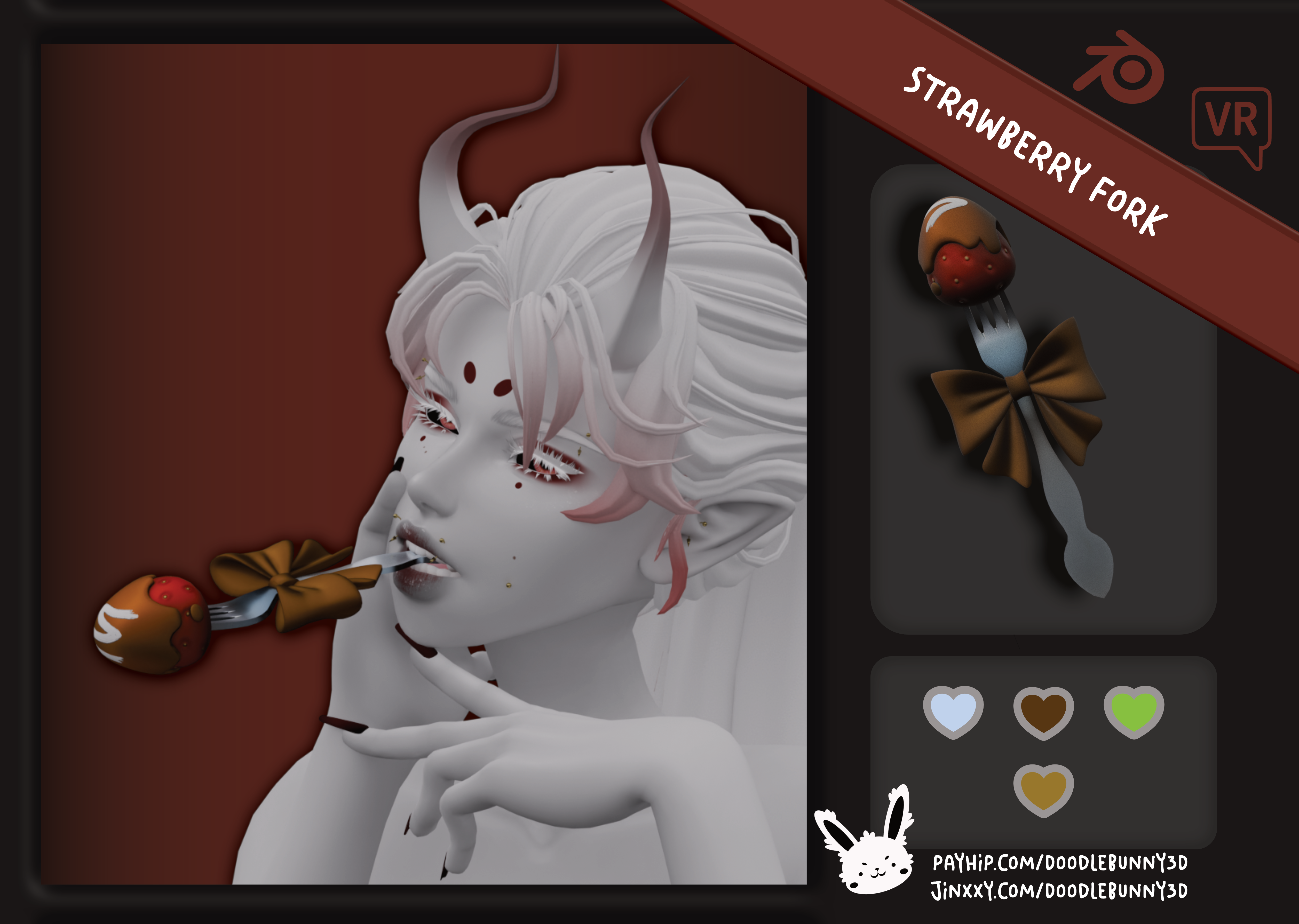"Strawberry Fork" - Accessory for VRChat