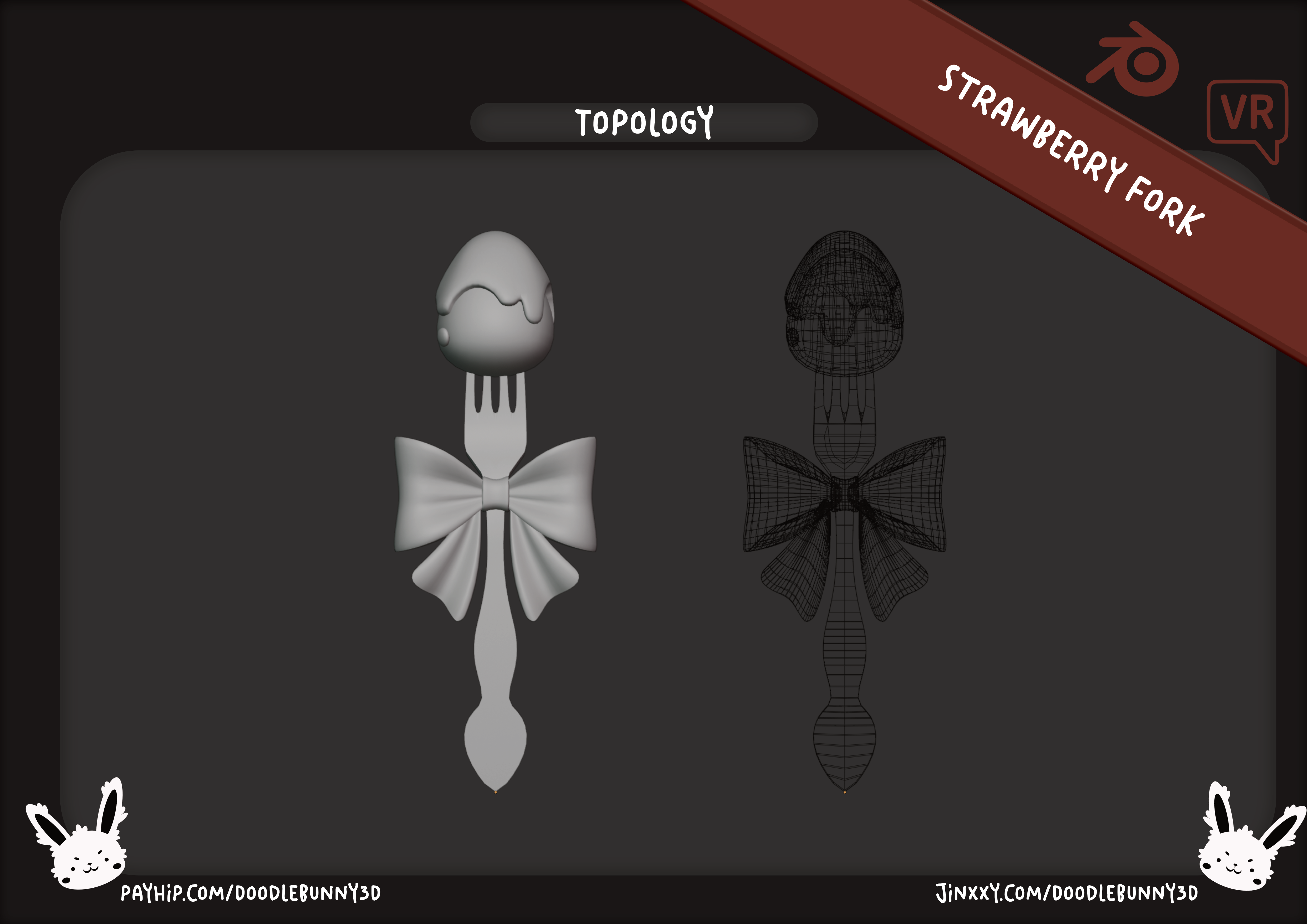 "Strawberry Fork" - Accessory for VRChat