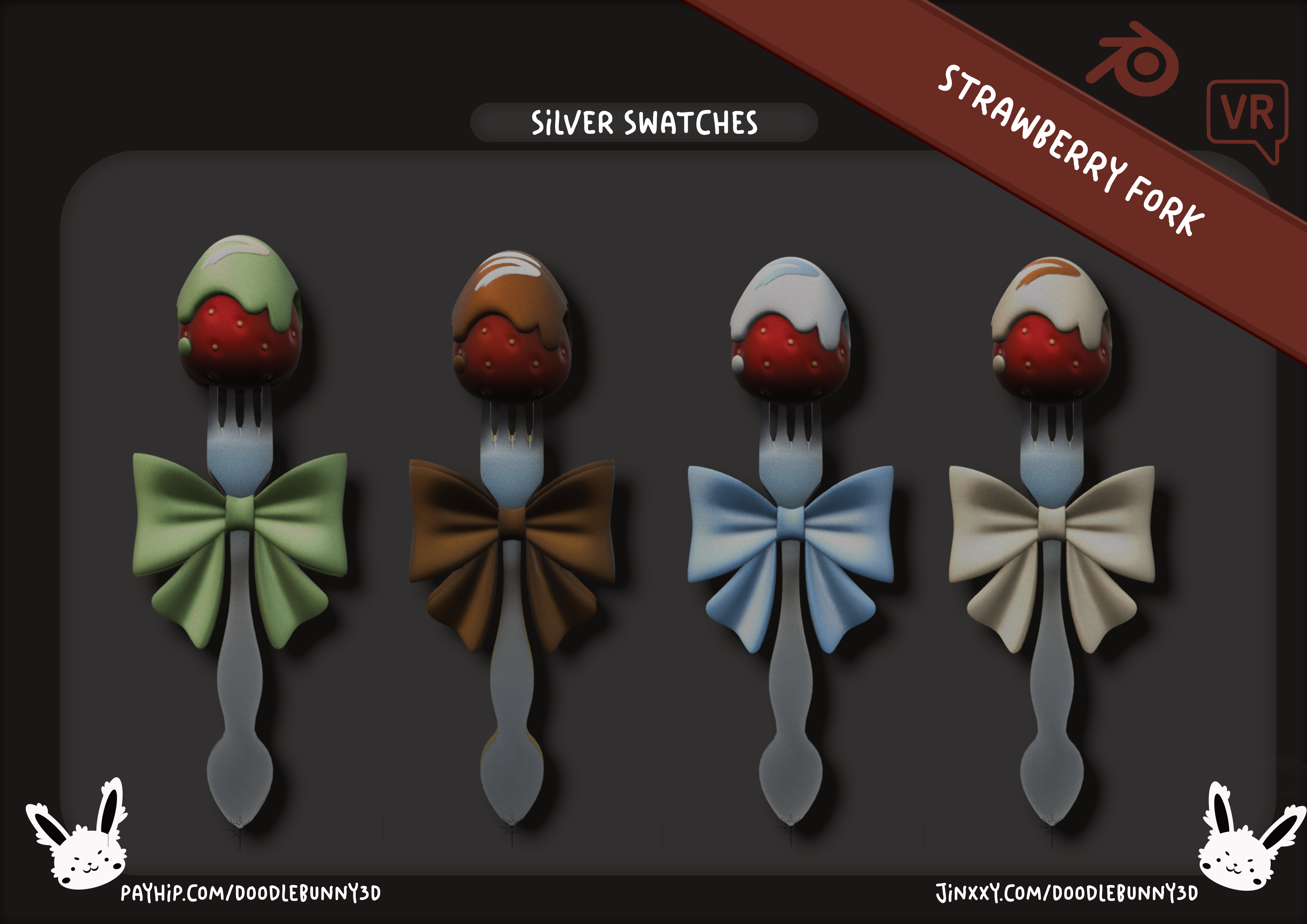 "Strawberry Fork" - Accessory for VRChat