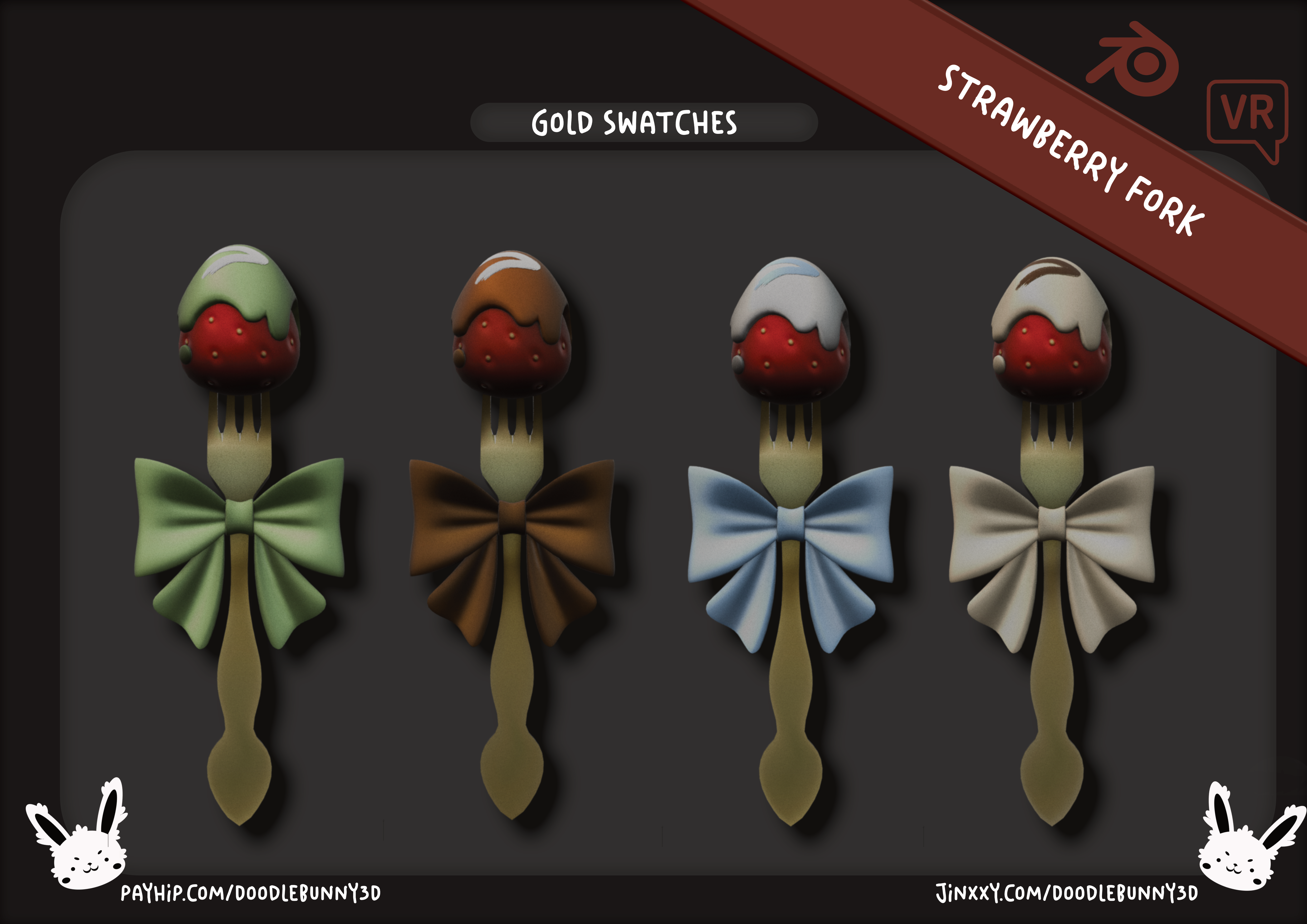 "Strawberry Fork" - Accessory for VRChat