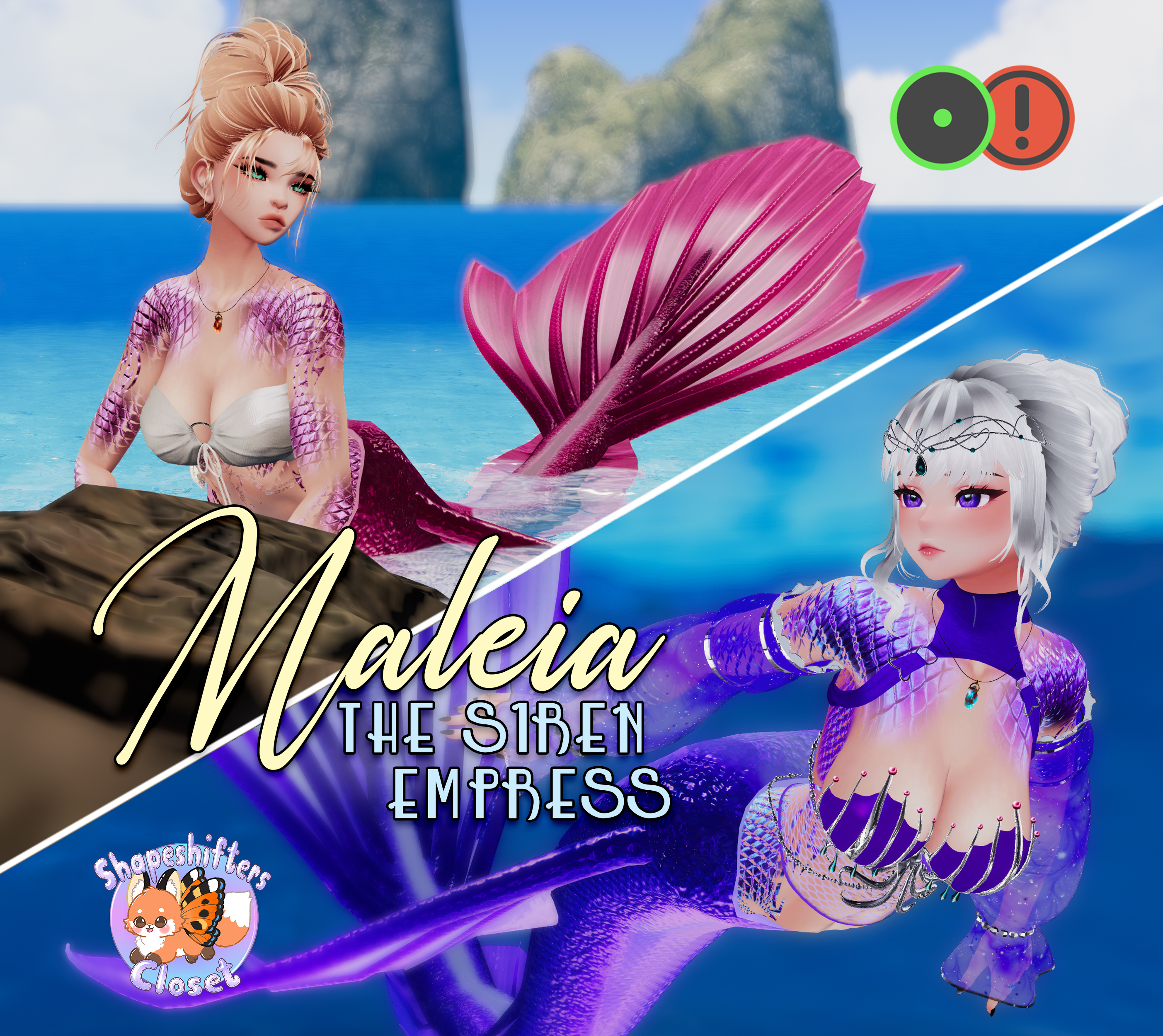 Maleia the Siren Empress - incl. Optimized, Anime & Dancer Version (VRChat 3.0, PC) | Mermaid Avatar
