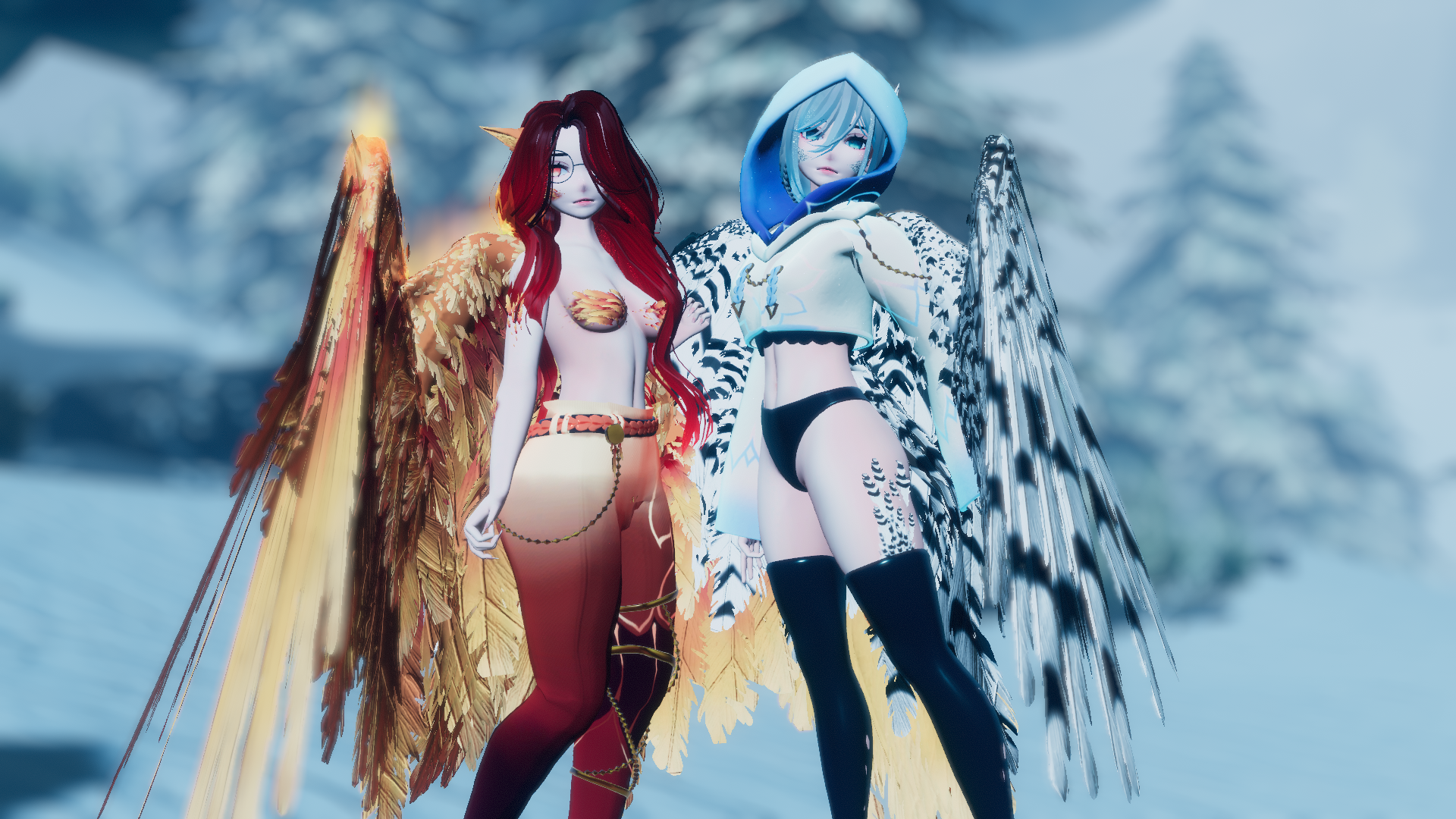 Pyra and Sarene by Dinzee_1