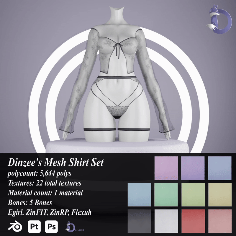 Dinzee's Mesh Shirt Set