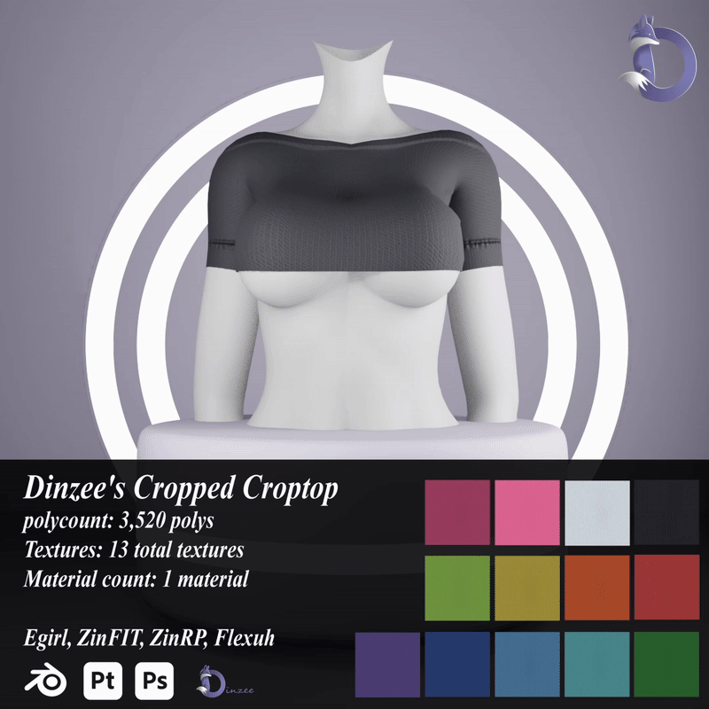 Dinzee's Cropped Croptop (FREE IN DISCORD SERVER)