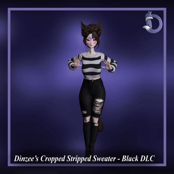 Dinzee's Cropped Stripped Sweater - Black Texture DLC (FREE IN DISCORD SERVER)