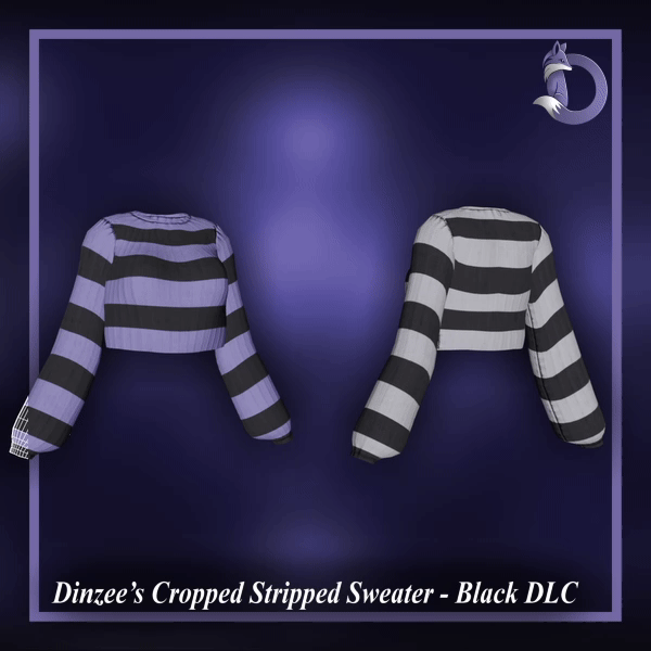Dinzee's Cropped Stripped Sweater - Black Texture DLC (FREE IN DISCORD SERVER)