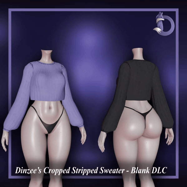 Dinzee's Cropped Stripped Sweater - Blank Texture DLC (FREE IN DISCORD SERVER)