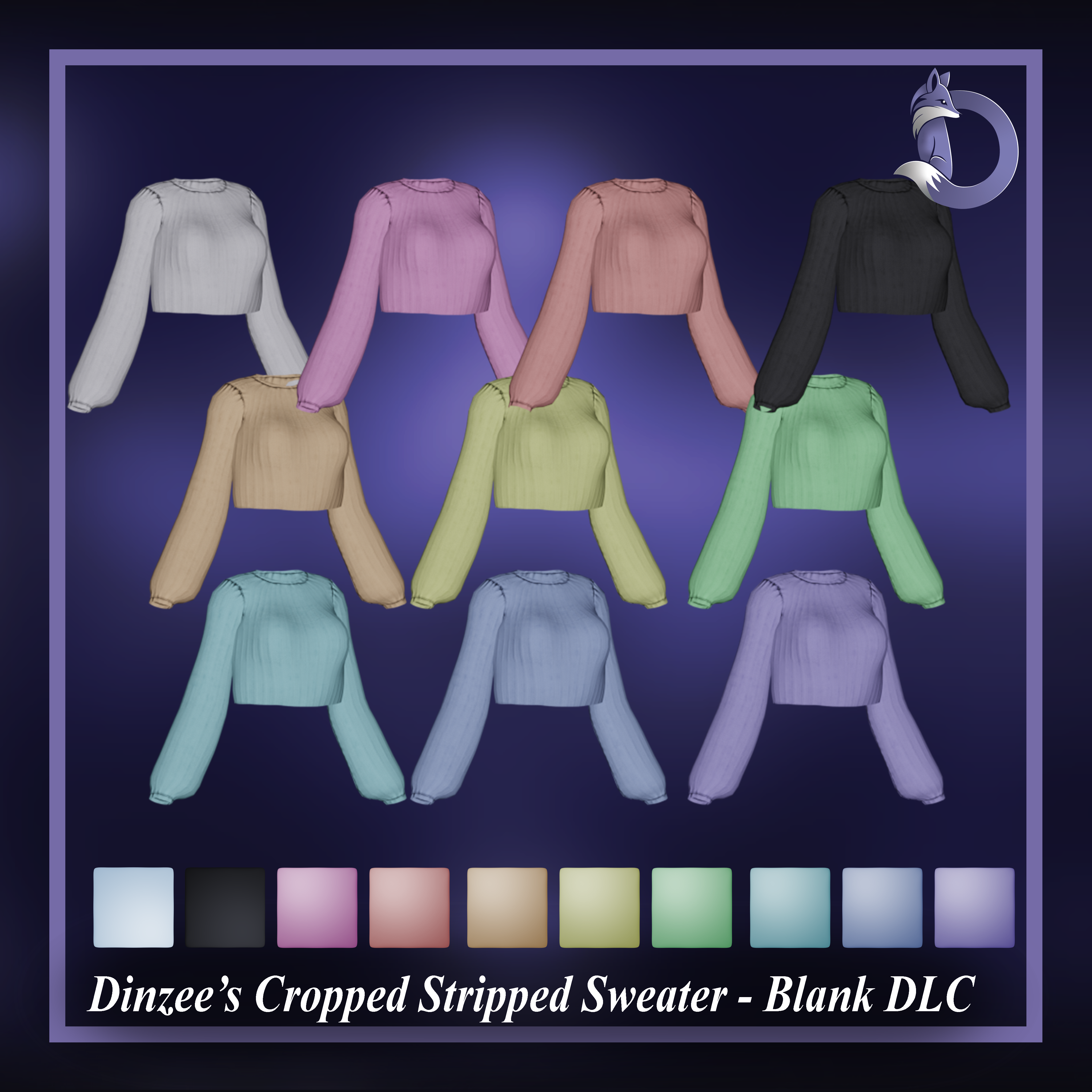 Dinzee's Cropped Stripped Sweater - Blank Texture DLC (FREE IN DISCORD SERVER)