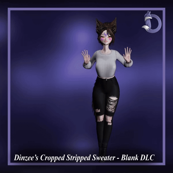 Dinzee's Cropped Stripped Sweater - Blank Texture DLC (FREE IN DISCORD SERVER)