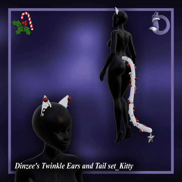 Dinzee's Twinkle Ears and Tail set - Kitty - Christmas 2025 