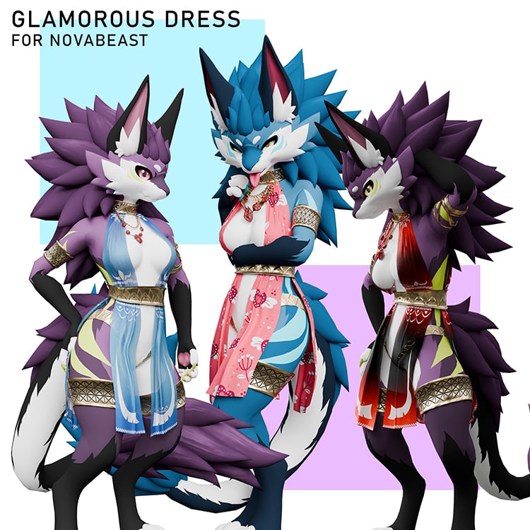 Glamourous Valentine dress for Novabeast  [ VRCHAT ]