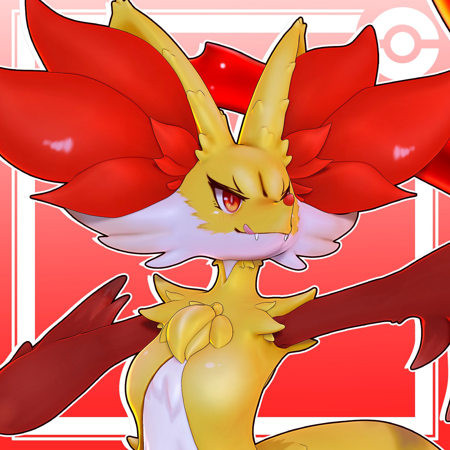 Fire magician fox 3d model (VRC, Blend, SFM, STL)