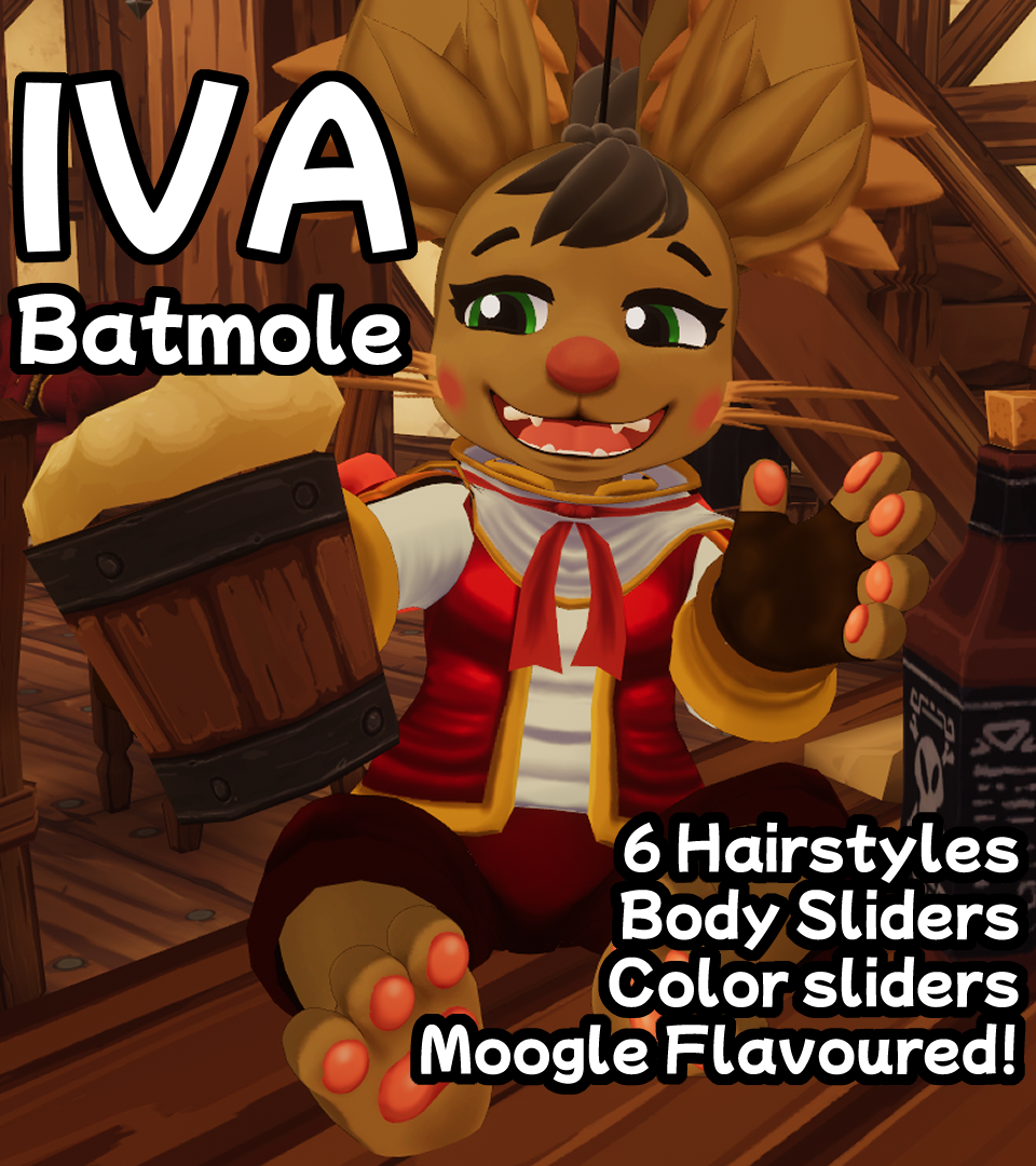 Iva Batmole - Moogle inspired VRChat Avatar