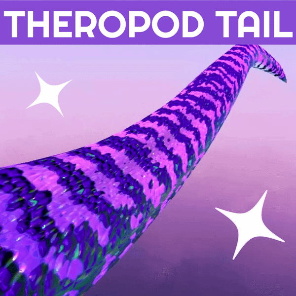 Theropod tail - dinosaur tail asset with animations