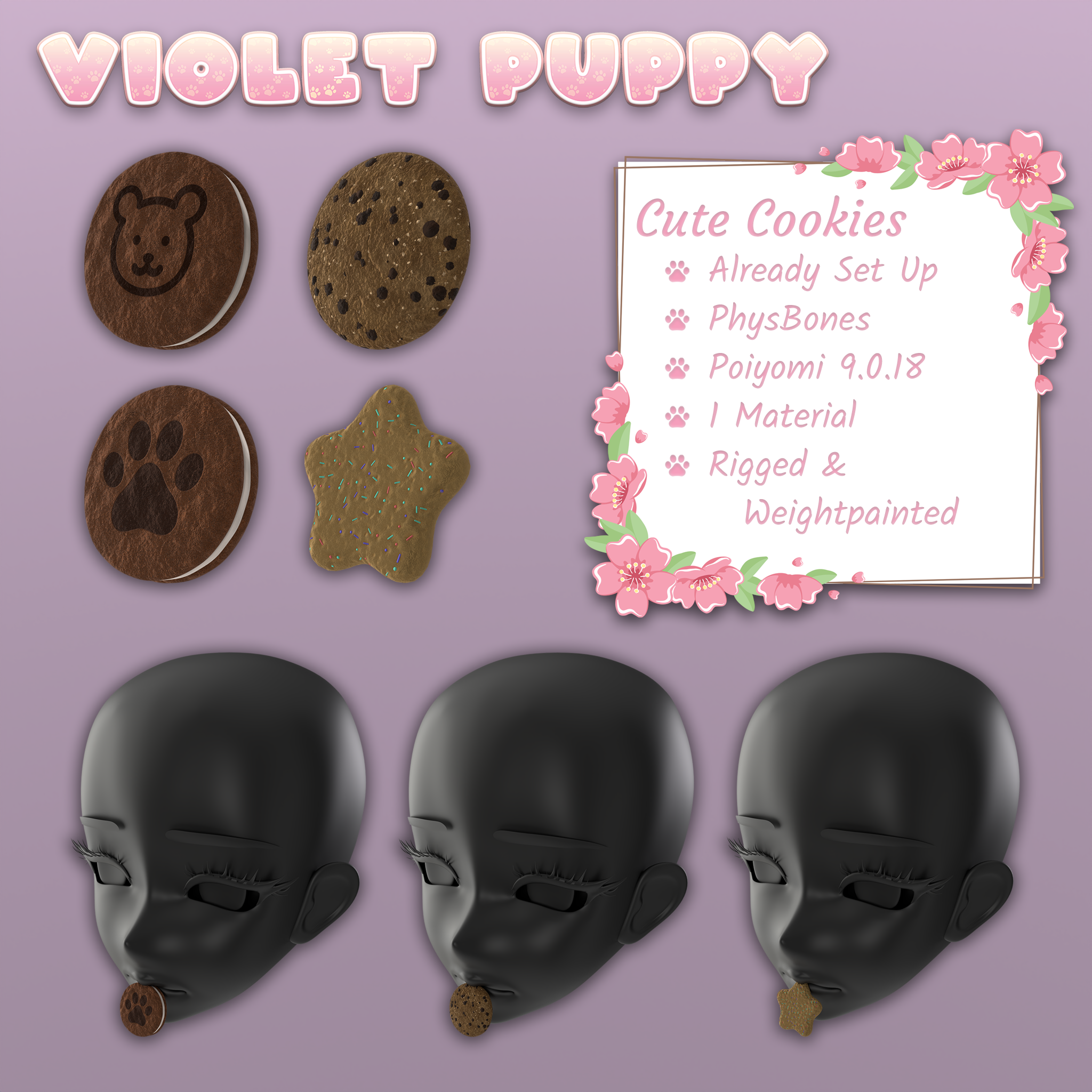 Realistic Cute Cookies! | PhysBones Interaction! | Easy Tnstall + Tutorial | Already Setup!