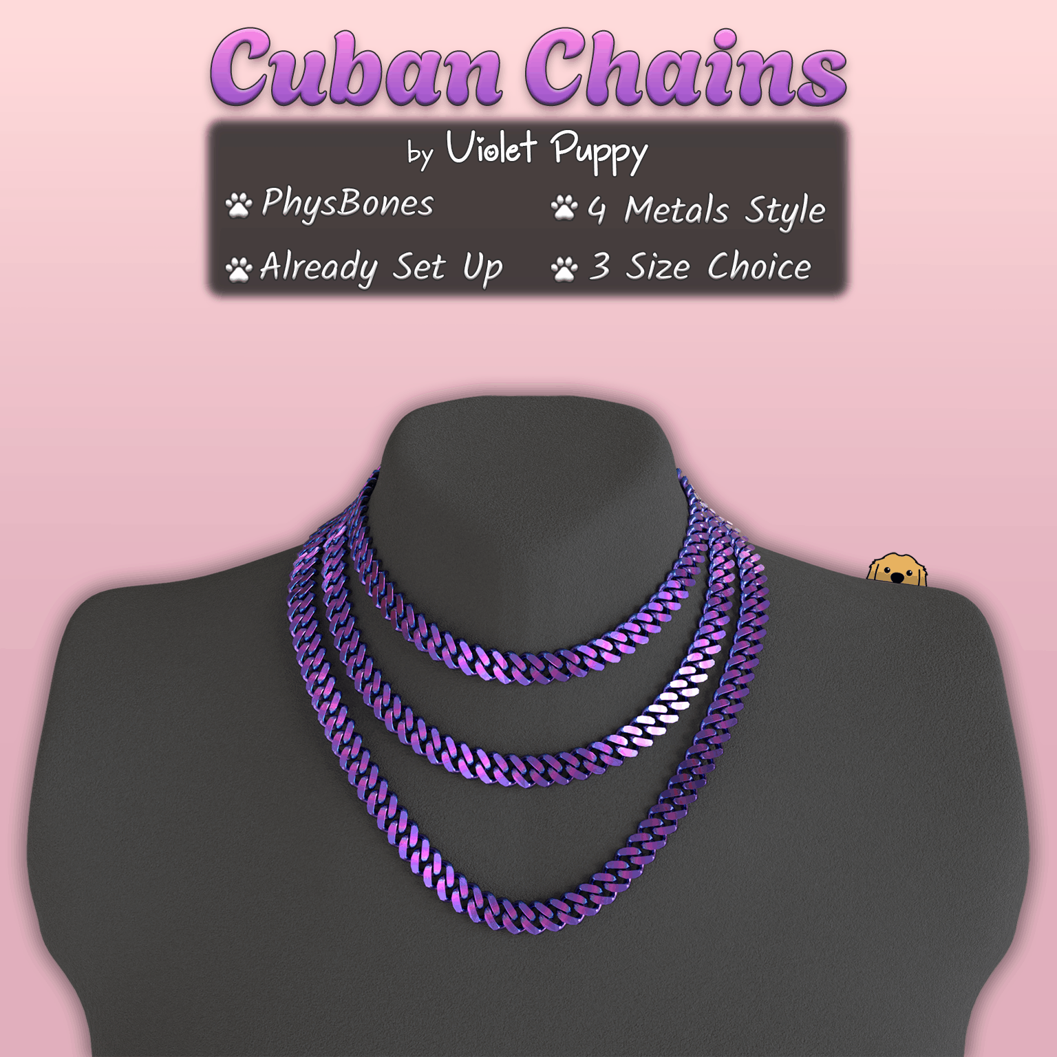 Cuban Chains | PhysBones Interaction! | 20% DISCOUNT!