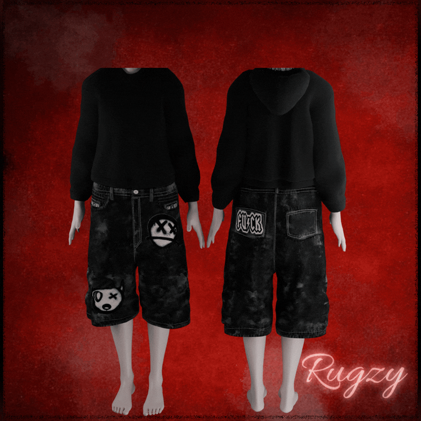 RR Long Patched Shorts