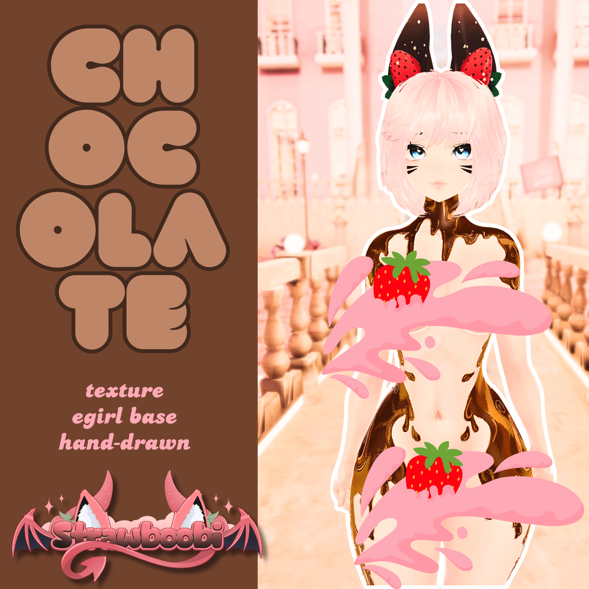 🍓 CHOCOLATE SAUCE TEXTURE 🍓 VRBASE EGIRL 🍓