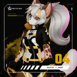 Cyberfur (Biscotti Edition) | Complete Techwear + Hair & Harness