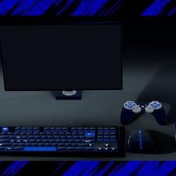 Stylized Gaming Desk Pack - Rigged Monitor, Keyboard, Mouse, Controller & Headphones