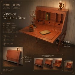 Antique Writing Bureau (Open/Close Animation + Sound)
