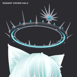 Radiant Crown Halo - 3D Halo with Star Plate and Gem Rays, 4 Colors (Onyx / Dawn / Rose / Aurora) [VRChat, Modular Avatar]