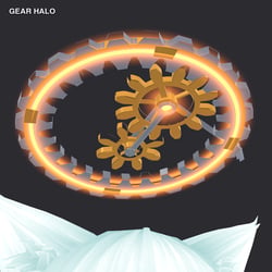 Gear Halo - Mechanical Halo with Turning Gears, 4 Colors (Brass / Steel / Rose / Noir) [VRChat, Modular Avatar]