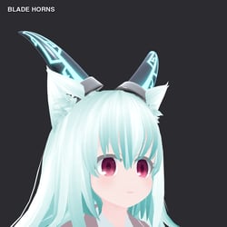 Blade Horns - Circuit Glow, 4 Colors [VRChat, Modular Avatar]