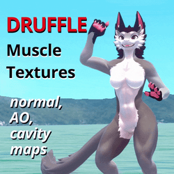 Druffle Muscle Textures - Normal map, Ambient Occlusion, Cavity map for VRChat