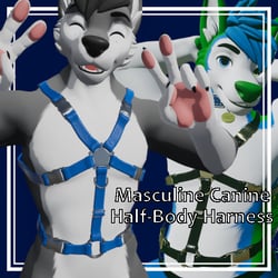 Masculine Canine Half-Body Harness