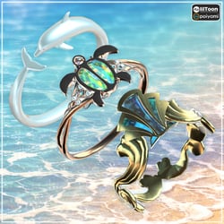 【Cavo's】Sea Creatures Ring(Set of 3)