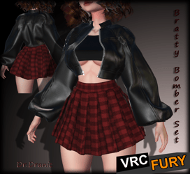 Bratty Bomber Set (Skirt + Bomber+underwear[free])
