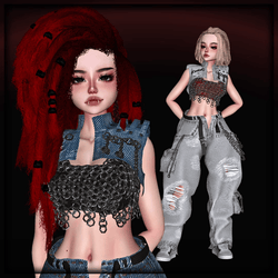 [ZinPia / VRBase] EGIRL Grunge Chainmail Outfit