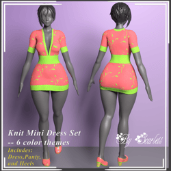 Knit Mini Dress with Panty and Heels (Rigged for VRBase EGirl)