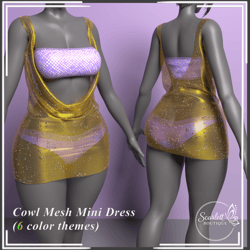 Cowl Mesh Mini Dress (Rigged for VRBase EGirl)