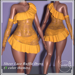 Sheer Lace Ruffle Dress (Rigged for VRBase EGirl)