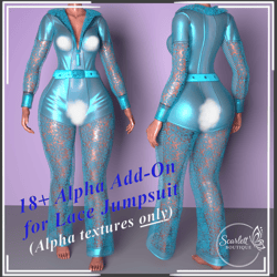 18+ Alpha Texture Add-On for Lace Jumpsuit (Rigged for VRBase EGirl)