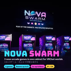 Nova Swarm — 3 Neon Arcade Games in One Cabinet for VRChat Worlds
