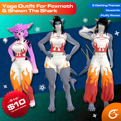 Yoga Outfit For Foxmoth, Shaienne & Shawn The Shark | VRChat Clothing