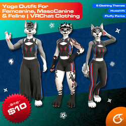 Yoga Outfit For Femcanine, MascCanine & Feline | VRChat Clothing
