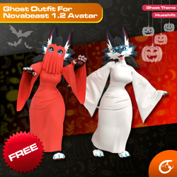 FREE Ghost Halloween Outfit For Novabeast 1.2 | VRChat Clothing