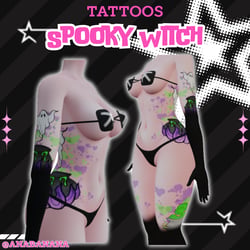 (J:)⚗️ Spooky Witch Tatts | Vrbase Egirl