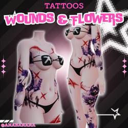 (J:)ð· Wounds & Flowers Tatts | Vrbase Egirl
