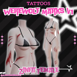 🐺 Werewolf Marks V1 Tatts | Zinfit Female