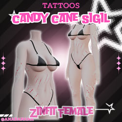 ๐ฌCandy Cane Sigil Tatts | Zinfit Female