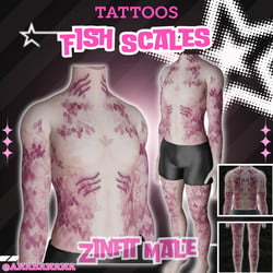 🐠 Fish Scales Tatts | Zinfit Male